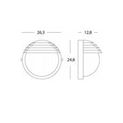 Applique Da Esterno Moderna Palpebra Tonda Alluminio E Vetro Nero 1 Luce E27