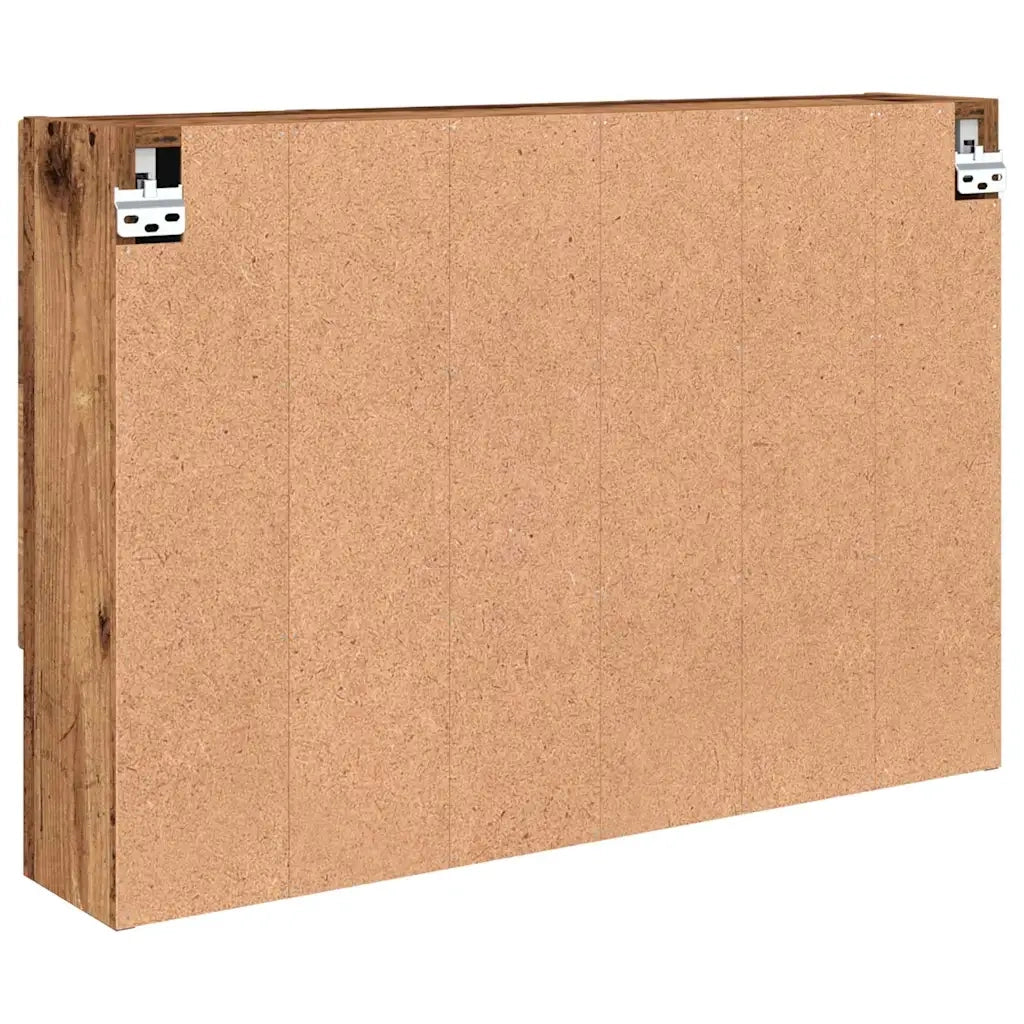 Mobiletto per specchio con porta-Armadietto a Specchio da Bagno Legno vecchio 80 x 17 x 55 cm