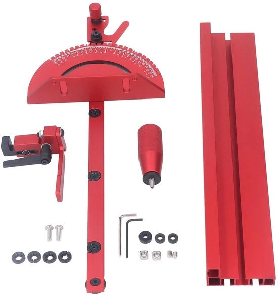 Tavolo di taglio precisione - con fermatura finale - completo di kit accessori - per lavorazione del legno - tavolo di taglio in lega di alluminio - leggero