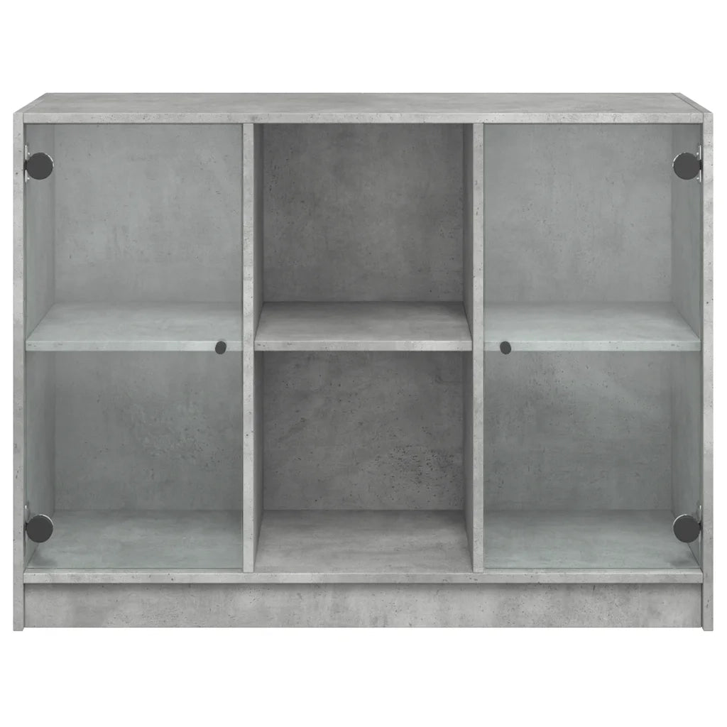 Credenza-Buffet-Armadio da cucina Grigio Cemento 102x37x75,5 cm in Legno Multistrato