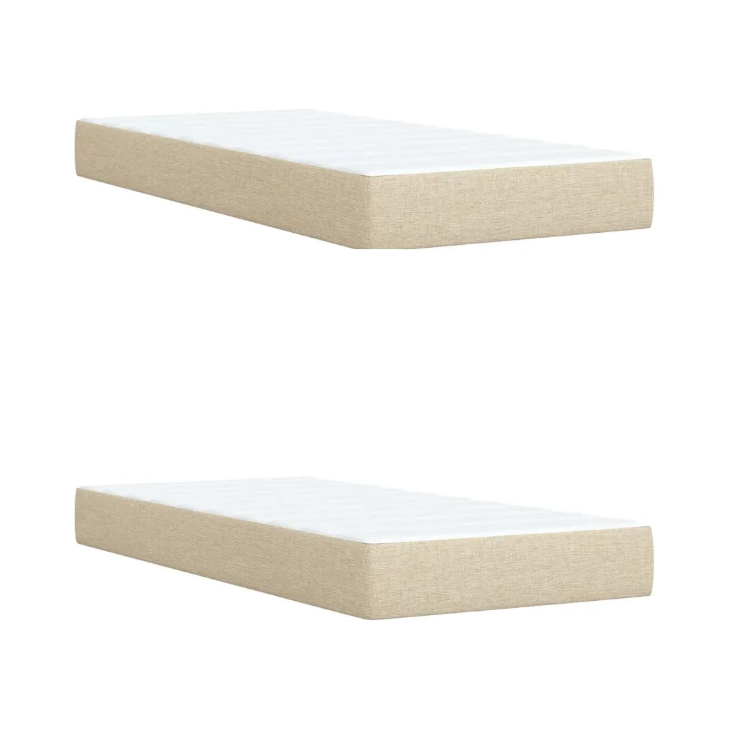 Giroletto a Molle con Materasso Crema 200x200 cm in Tessuto 3289106