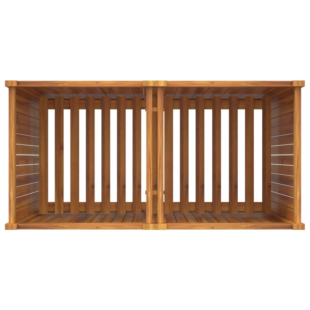Aiuola rialzata/fioriera con rivestimento 100 x 50 x 100 cm legno massello di acacia marrone 02_0038118