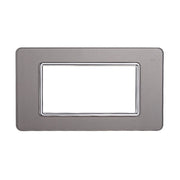 Placca In Vetro Serie Starlight 4P Colore Silver Compatibile Con Vimar Plana