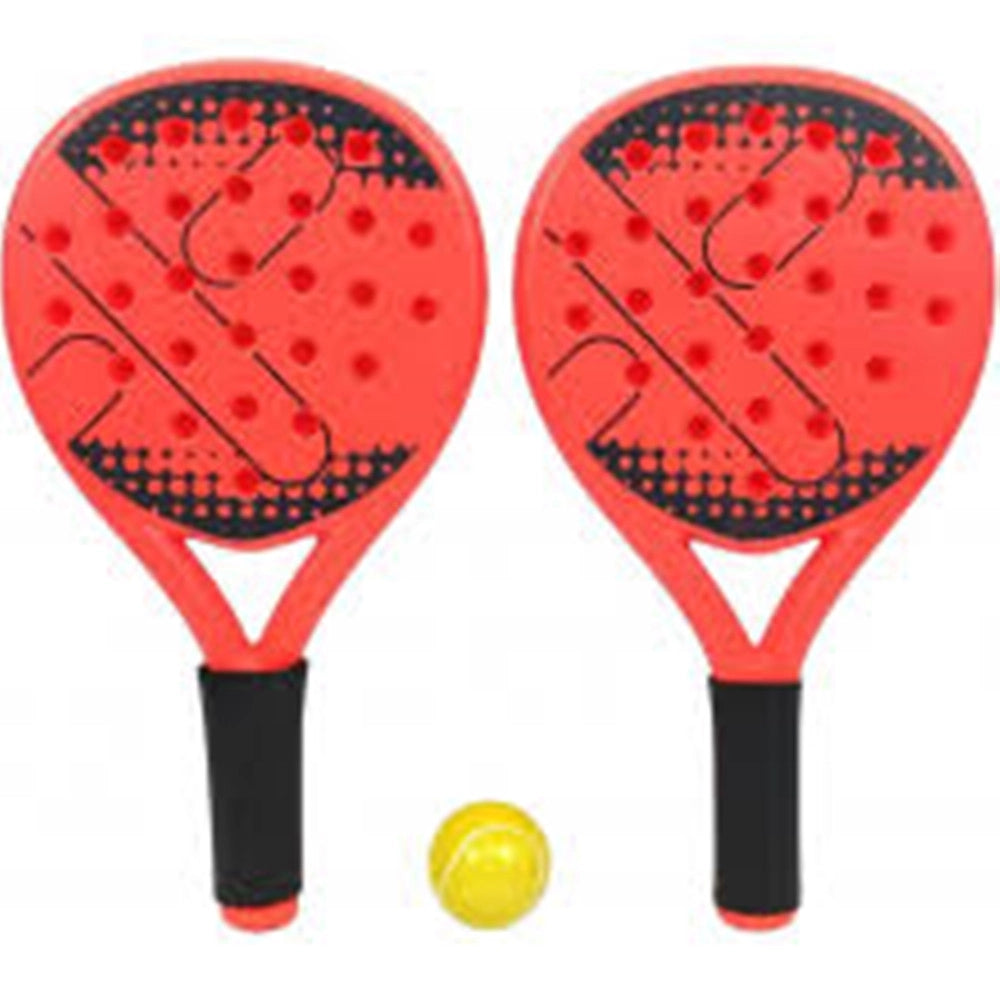 Trade Shop - Set 2pz Racchetta Da Padel Con Pallina In Plastica Per Spiaggia Piscina Giardino 662205a -