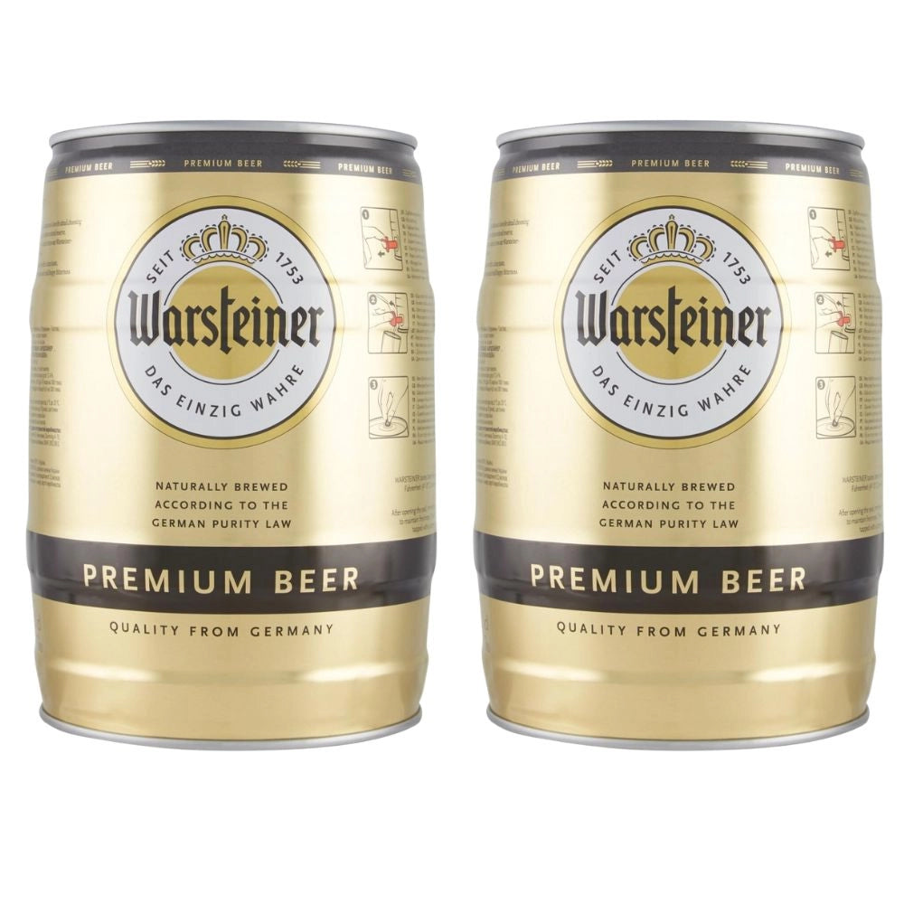 Warsteiner premium beer birra 2 fusti barilotto da 5 litri ognuno