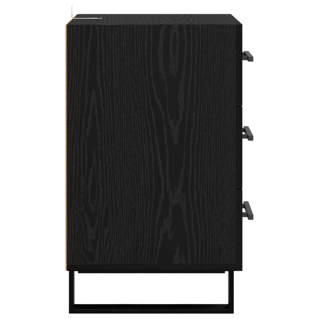 Armadio da Notte Rovere Nero 40 x 40 x 66 cm Legno multistrato