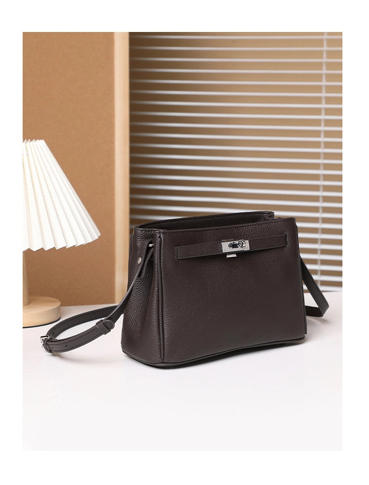 Borsa a mano da donna in vera pelle stile retr¨°, marrone.