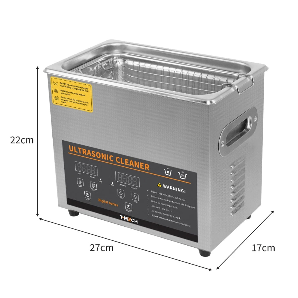 Pulitore digitale ad ultrasuoni 3L in acciaio Ultra Sonic vasca di pulizia Timer serbatoio di riscaldamento