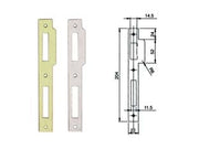 CONTROPIASTRA PIANA PER SERRATURE LEGNO SERIE 200N-221N- - in acciaio cromato (032013) - 10 pezzi ISEO