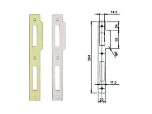CONTROPIASTRA PIANA PER SERRATURE LEGNO SERIE 200N-221N- - in acciaio cromato (032013) - 10 pezzi ISEO
