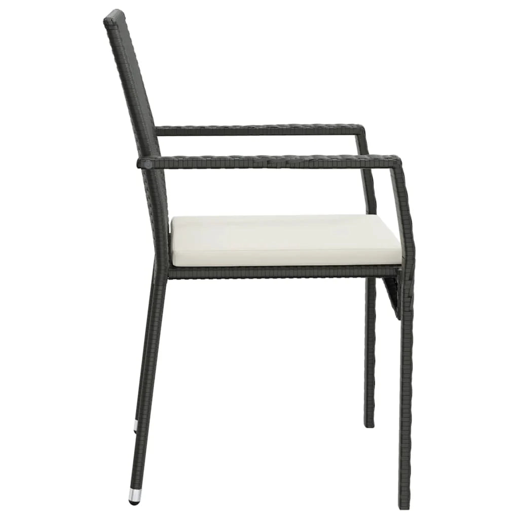 Set da pranzo da giardino in vimini di resina nera da 5 pezzi e cuscini 02_0014876
