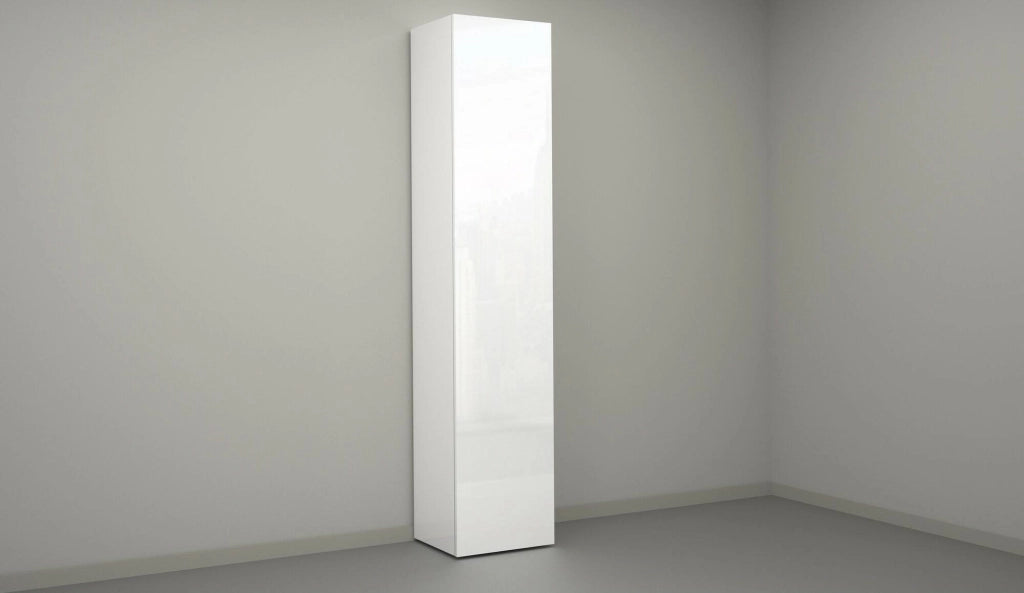 Armadio Multiuso 1 Bassiano, Mobile multiuso a 1 anta, Guardaroba multifunzione, 45x35h190 cm, Bianco
