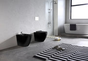 Sanitari a Terra Filo Muro Wc Bidet Copriwater Sof Close Nero Bent Rimles