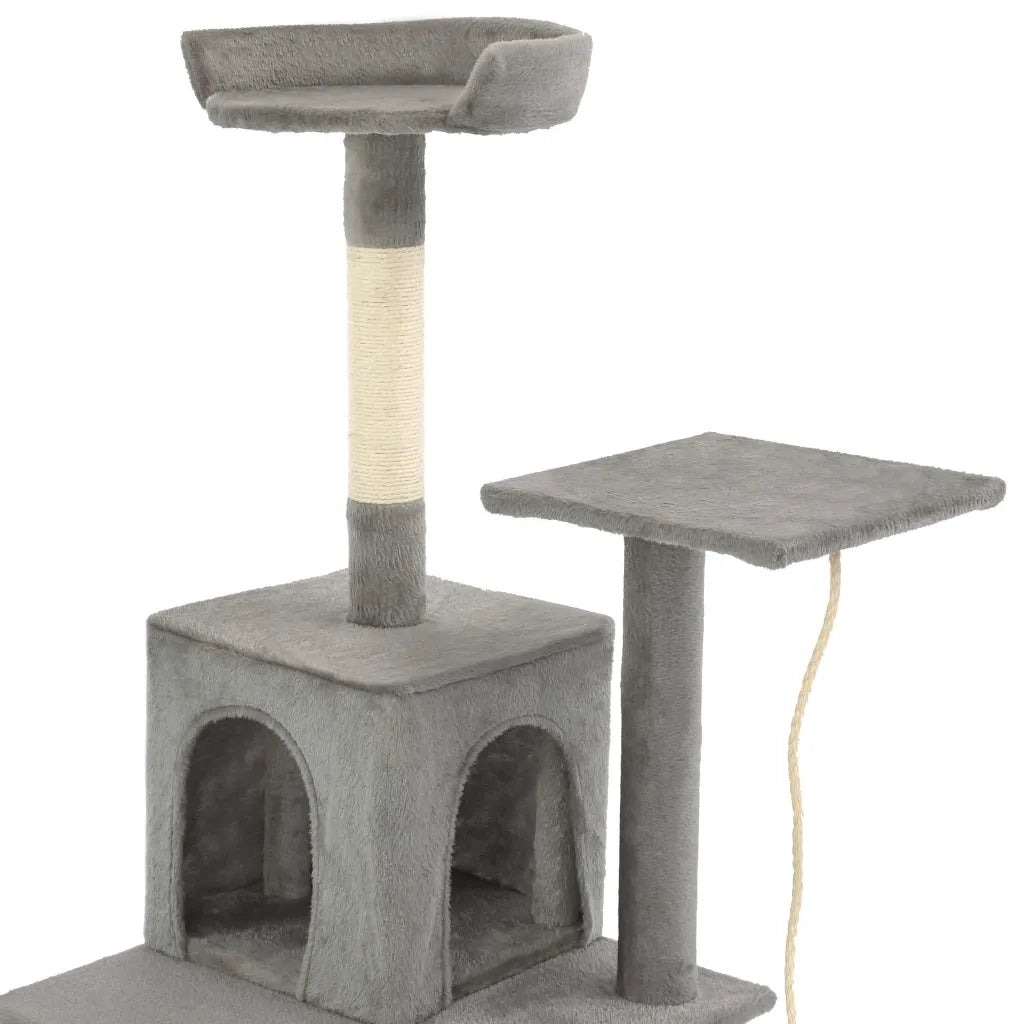 Albero per Gatti con Tiragraffi in Sisal 120 cm Grigio CFW5058214