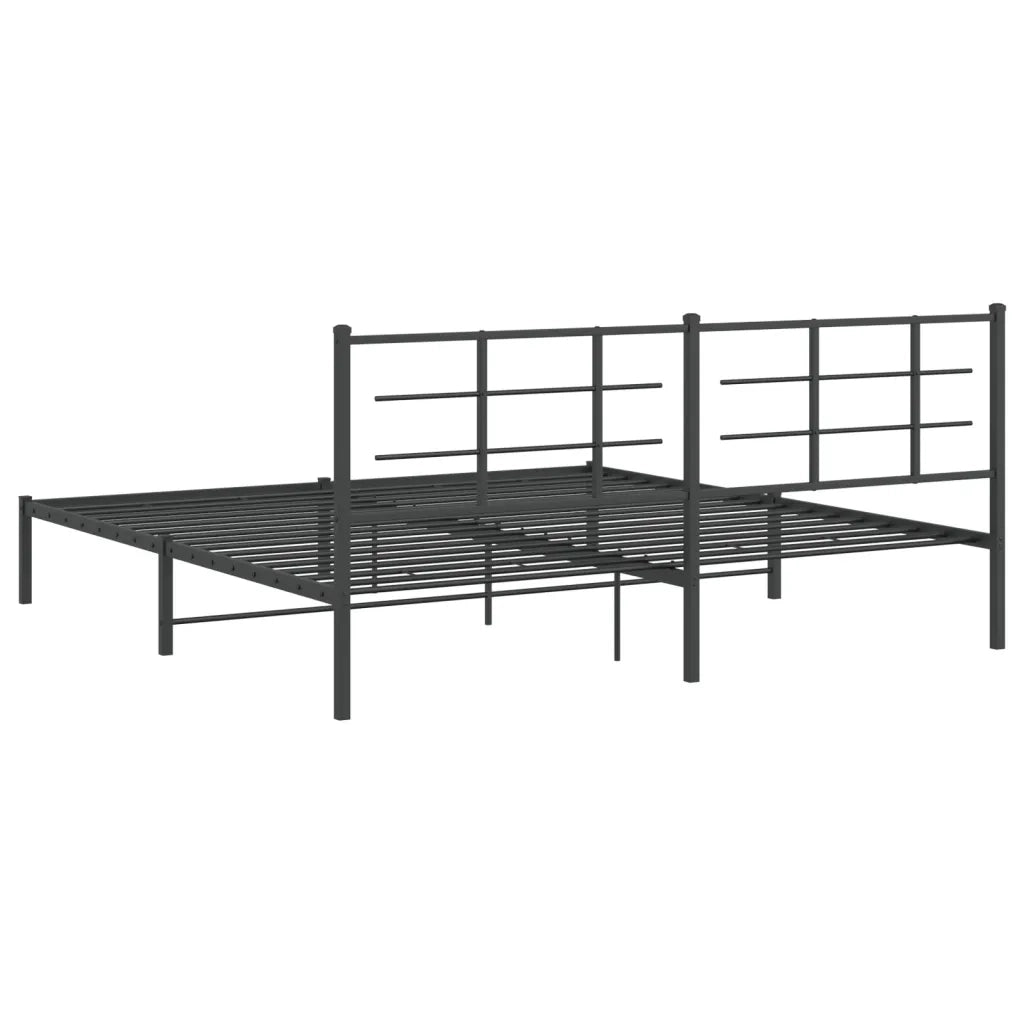 vidaXL Giroletto con Testiera in Metallo Nero 193x203 cm