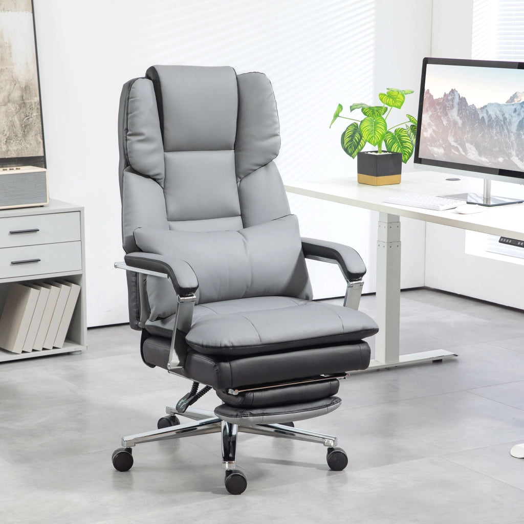 Sedia da Ufficio Ergonomica Regolabile ¨C Zephmum ¨C Grigio Chiaro/Nero 63x71x123-129cm