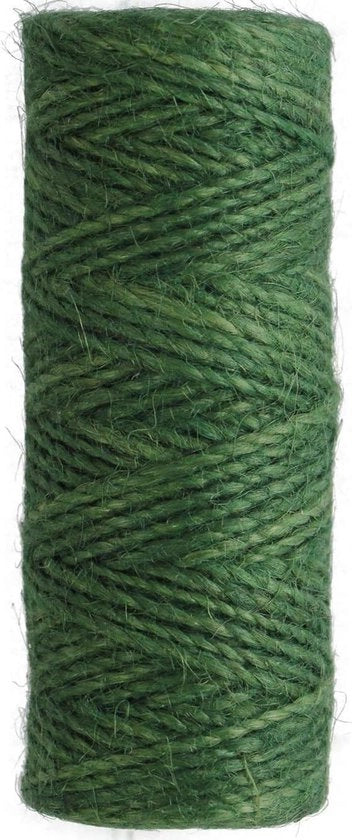 Stringa di canapa naturale 2mm - Corda di juta spessa per artigianato DIY - Decorazioni, annodamenti e giardinaggio (verde)