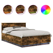 Letto matrimoniale | Letto per adulti | Struttura del letto Rovere fum¨¦ 150 x 200 cm Legno multistrato