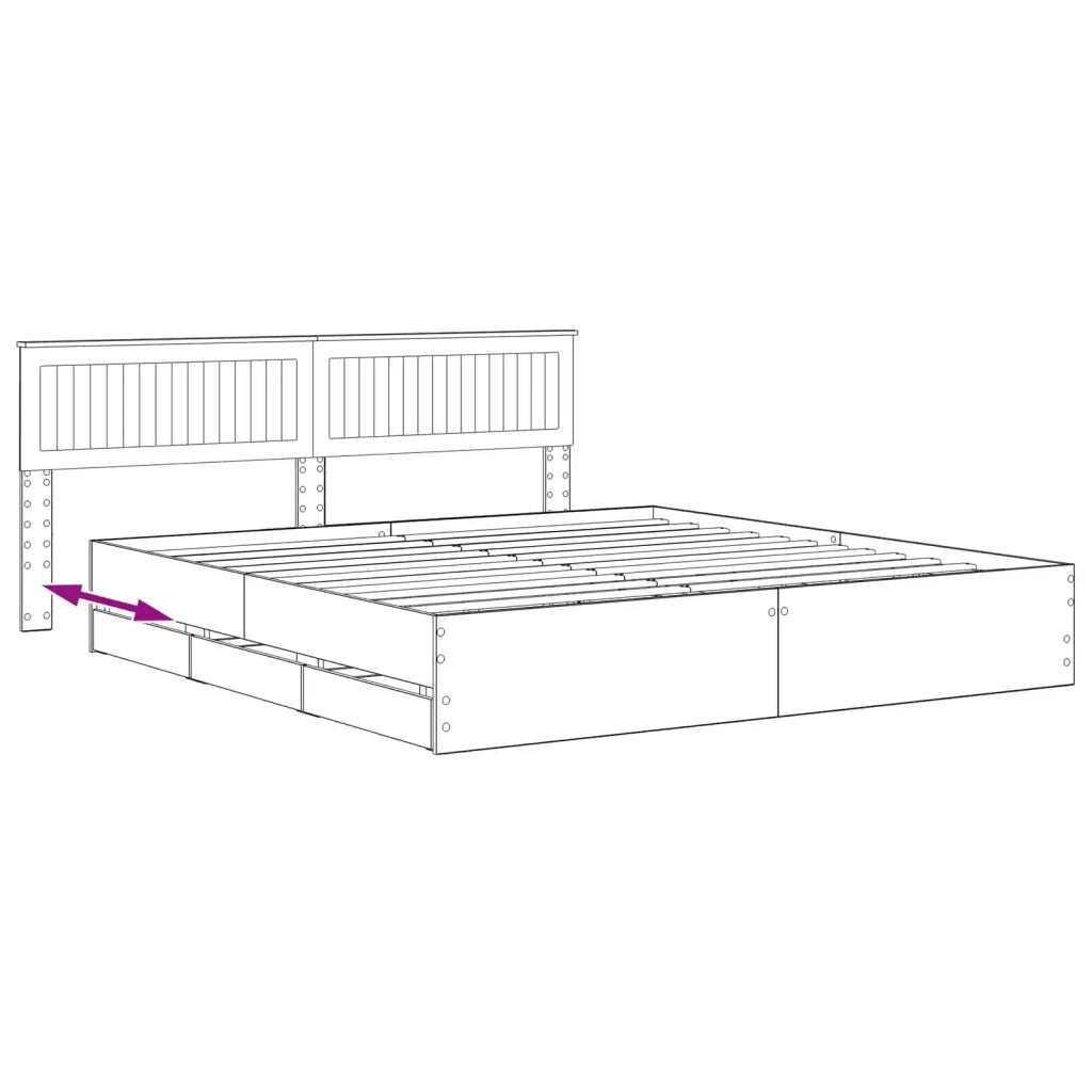 Bed Frame with Storage and Headboard Artisan Oak 180 x 200 cm 3445828