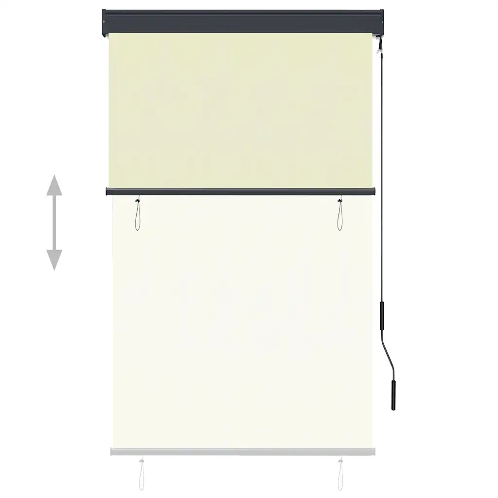 Tenda a Rullo per Esterni-Tenda da sole avvolgibile 100x250 cm Crema
