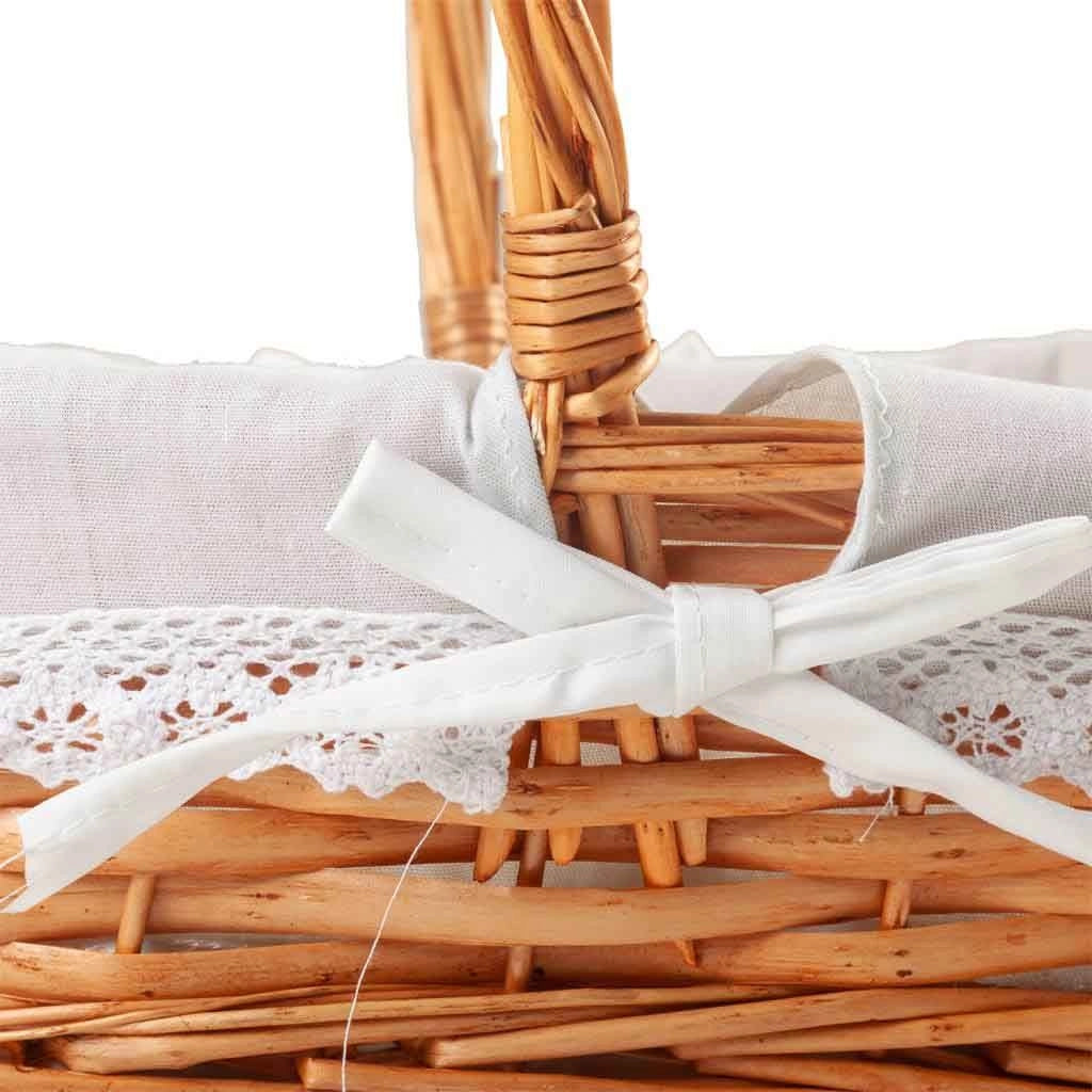 Cesto in vimini naturale marrone foderato 38x25x28h