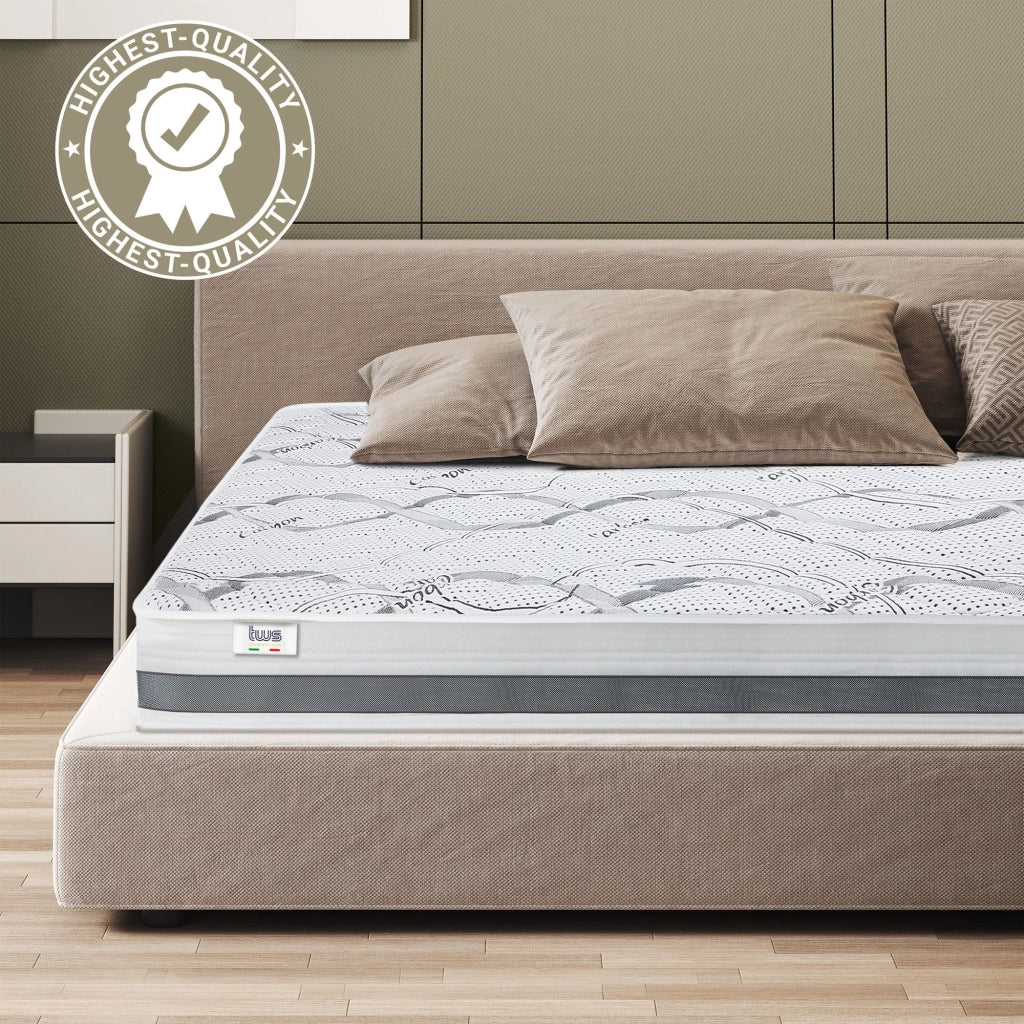 Materasso Singolo 75x200 cm a Media Rigidita' | Altezza 20 cm | Tessuto Anallergico e Traspirante | Proprieta' Ortopediche e Automodellanti | Prodotto in Italia
