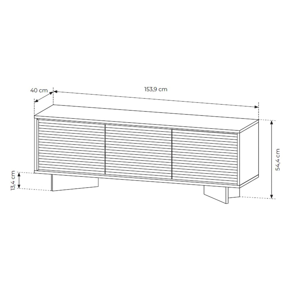 Kamele, Mobile Porta tv un Ripiano, 154x40x54h cm Marrone Rovere