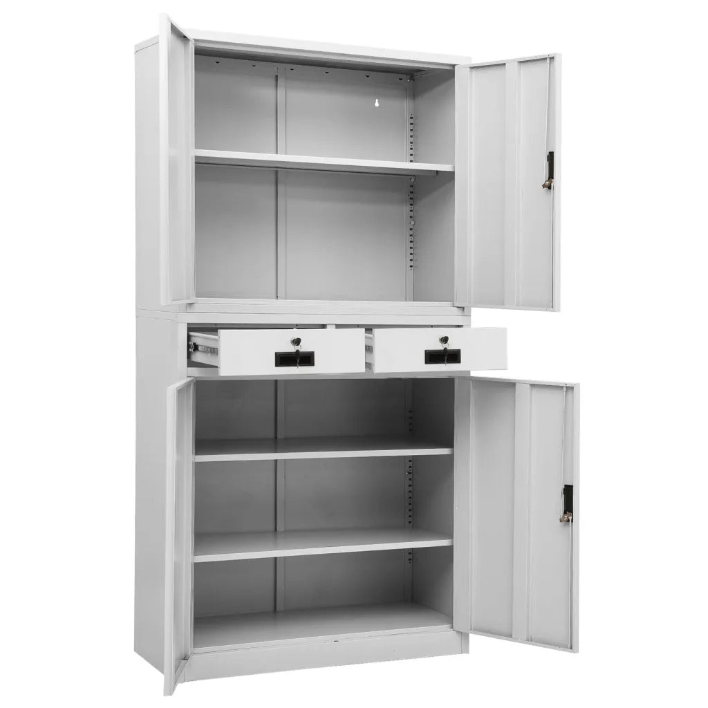 Armadio per Ufficio Grigio Chiaro 90x40x180 cm in Acciaio cod mxl 50094