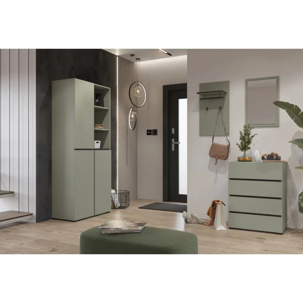 Piccolo buffet HAVANA – 4 cassetti – Verde salvia – Design moderno e compatto