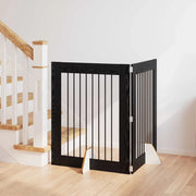 Cancello per cani con supporti 2 pcs Rovere Nero 80 x 100 cm