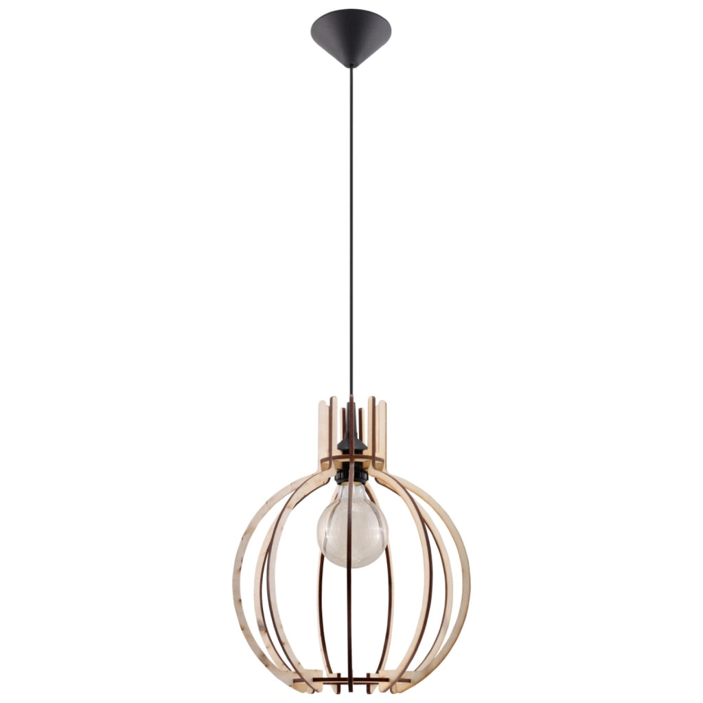 Lampada a sospensione ARANCIA in legno naturale