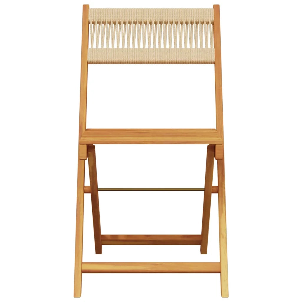 Set da Bistrot 3pz Beige in Polipropilene e Legno Massello 3281747