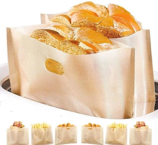 Tovagliette per toast riciclabili LFGB certificato lavabili sacchetti per toast, punti di pizza, snack, nuggets di pollo 12 pezzi con rivestimento Teflon