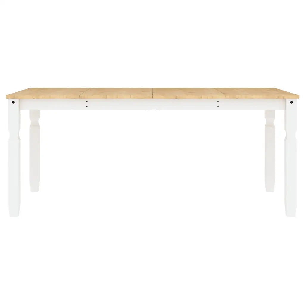 Set da Pranzo 7 pz Panama Bianco in Legno Massello di Pino
