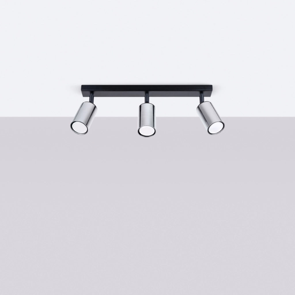 Lampada a tubo LED WINX Bittersweet Shimmer a 3 luci GU10, nera cromata