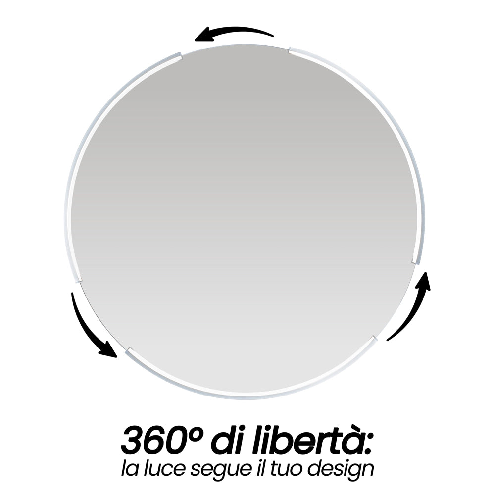 Specchio bagno rotondo con luce a led integrata da 60cm