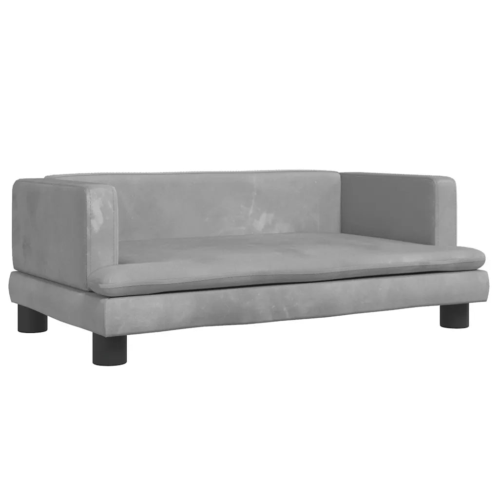 Lettino per Cani Grigio Chiaro 80x45x30 cm in Velluto 171895