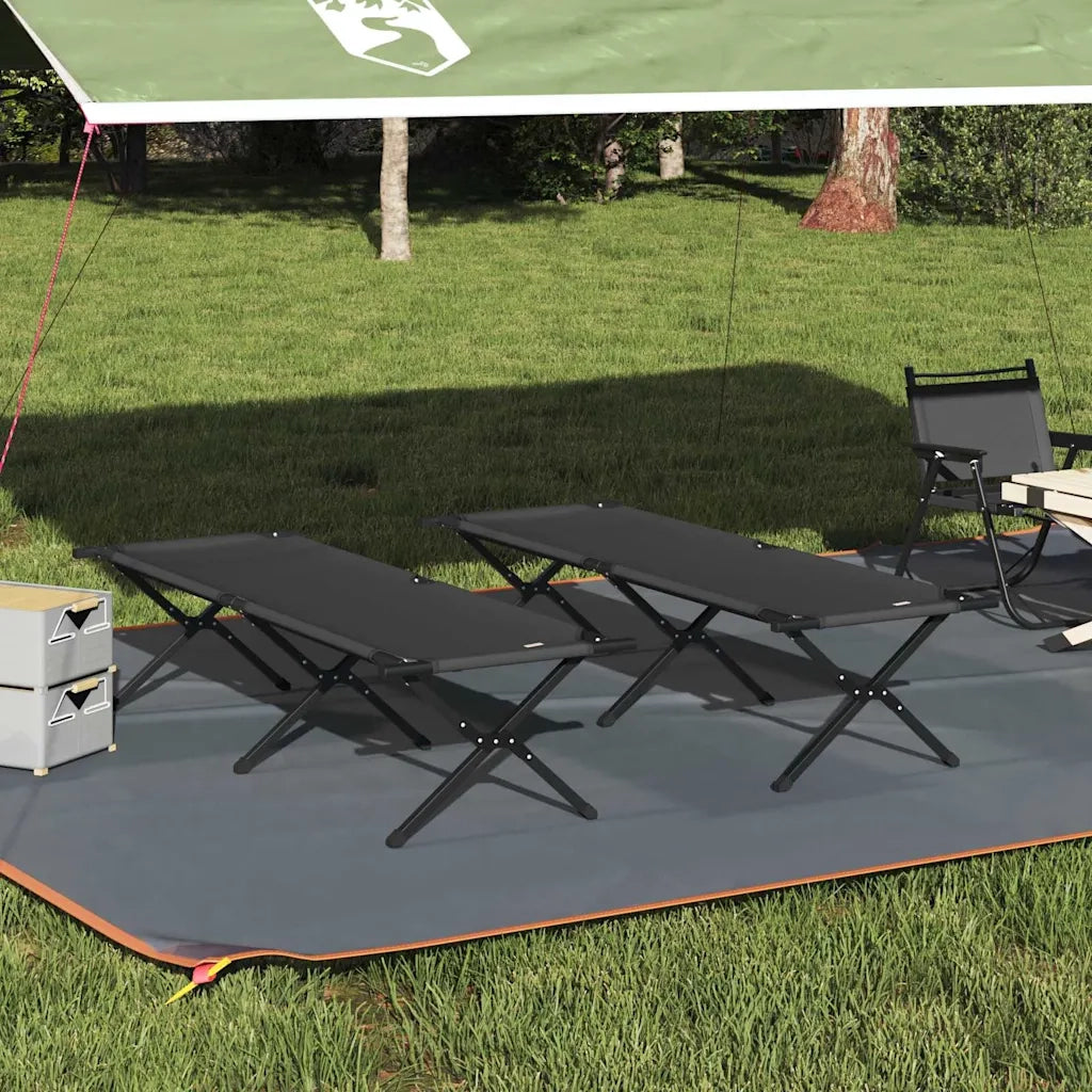Letto da campeggio pieghevole 2 pz Nero 193 x 69 x 45 cm CFW4689625