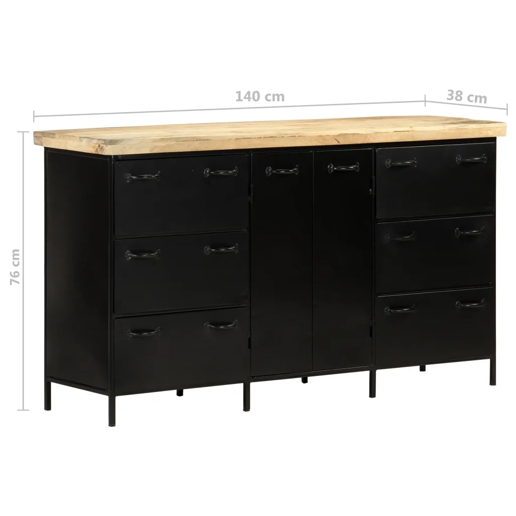 Credenza 140x38x76 cm in Legno di Mango Grezzo
