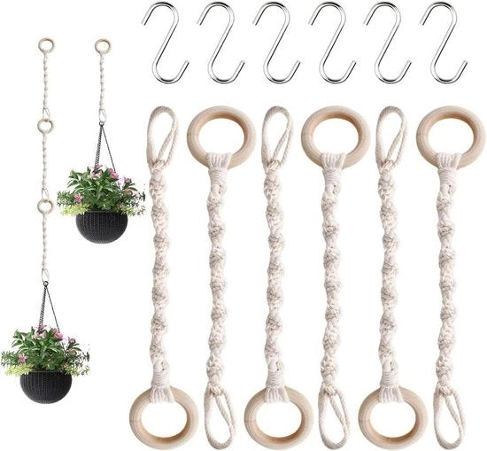 Sostegni per piante - Sostegni per piante Macramé Hangers per vasi fioriti allungabili Filo di cotone Sostegni per vasi fioriti - Sostegni per vasi fioriti per piante