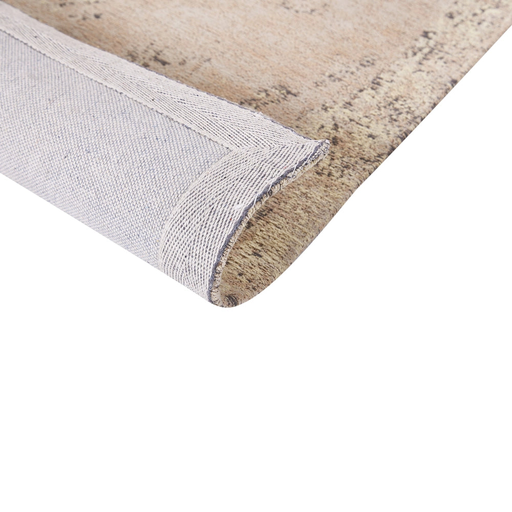 Tappeto in cotone beige 200 x 300 cm con effetto invecchiato stile orientale camera da letto soggiorno