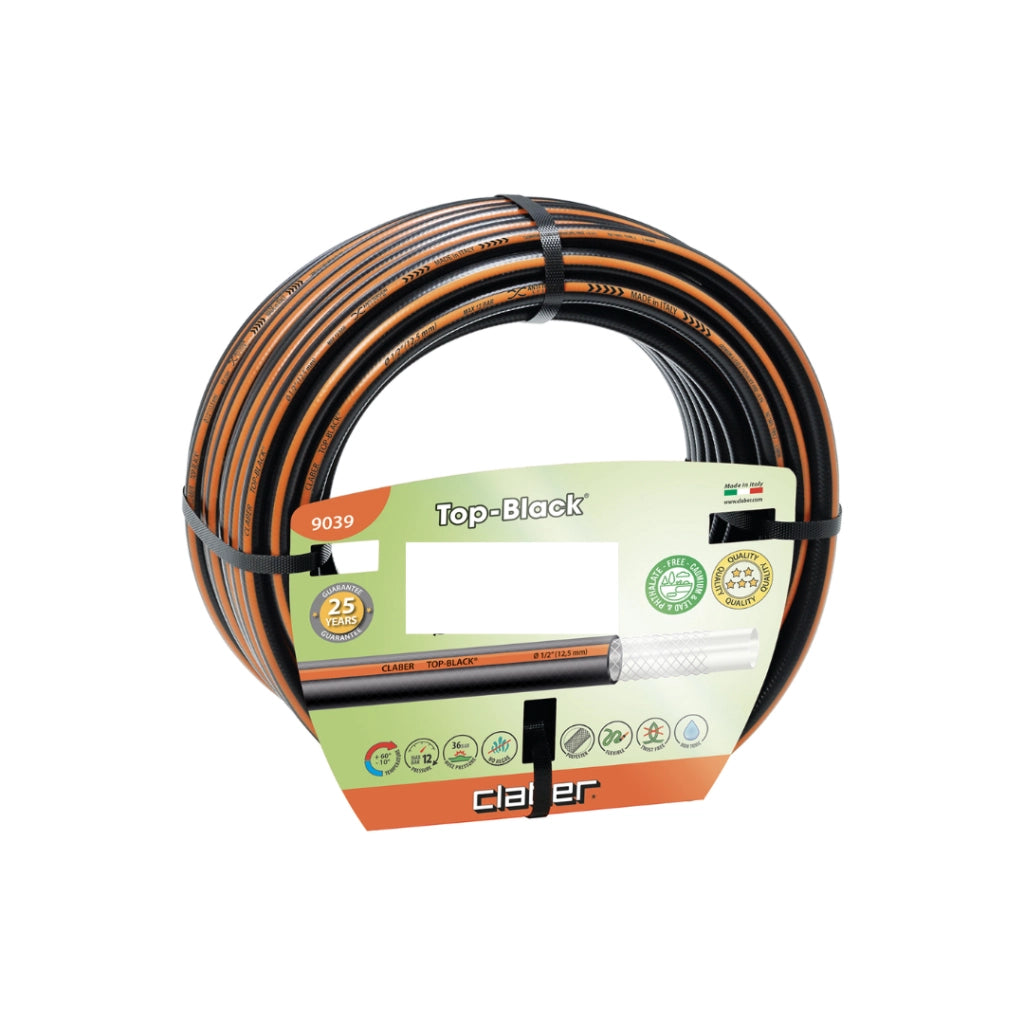 TUBO DA GIARDINO TOP BLACK CLABER 5/8" 6 STRATI Lunghezza: 15 MT