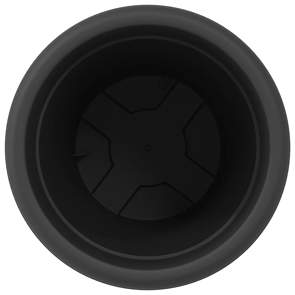 Fioriere | Cassetta per fiori | Vaso Rotondo per Fiori 24 pz Nero ? 26 x 21.5 cm Plastica