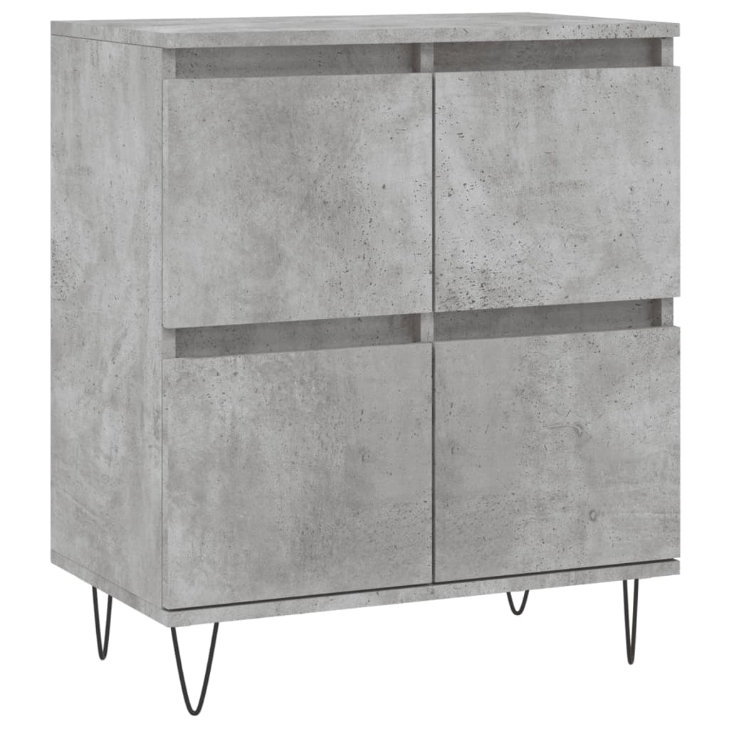 Buffet credenza cassettiera armadio mobile contenitore organizer per cucina soggiorno salotti set da 2 legno ingegnerizzato grigio 02_0036876