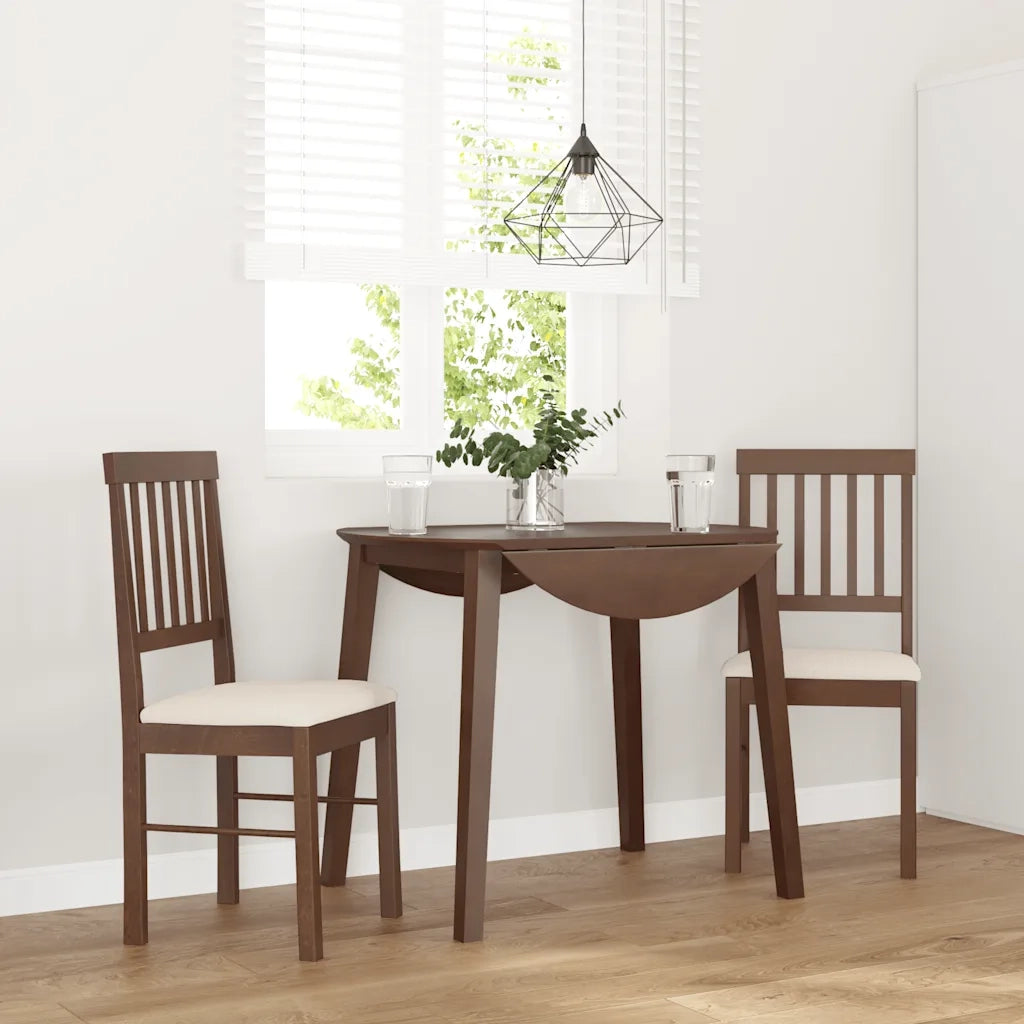 vidaXL Sedie da Pranzo con Cuscini 2pz Marrone Legno Massello di Hevea