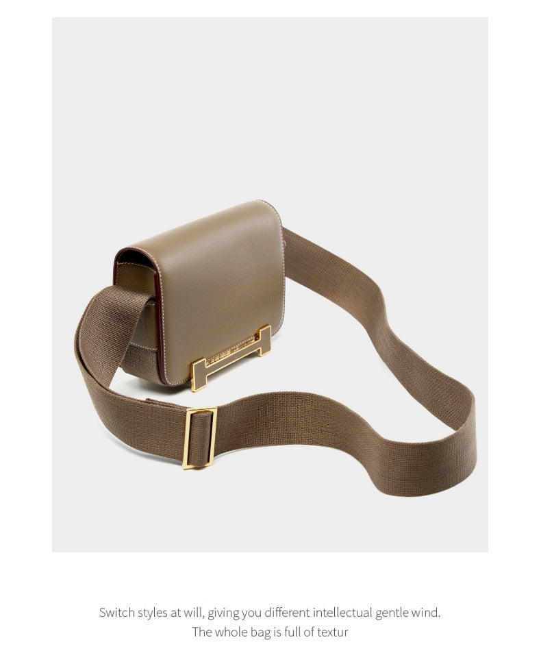 Borsa da donna in vera pelle, borsa a tracolla, piccola, quadrata, grigia
