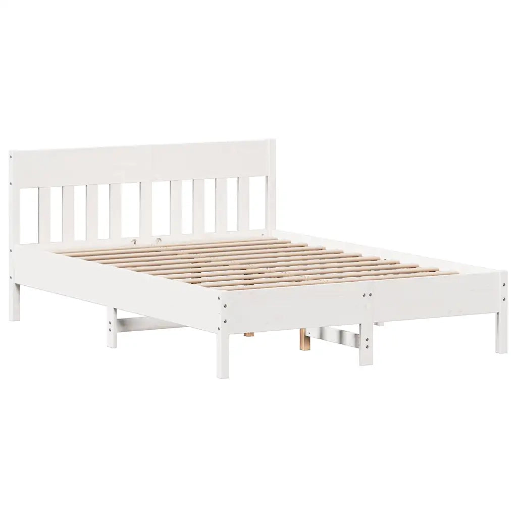 Letto senza Materasso Bianco 120x200 cm Legno Massello di Pino