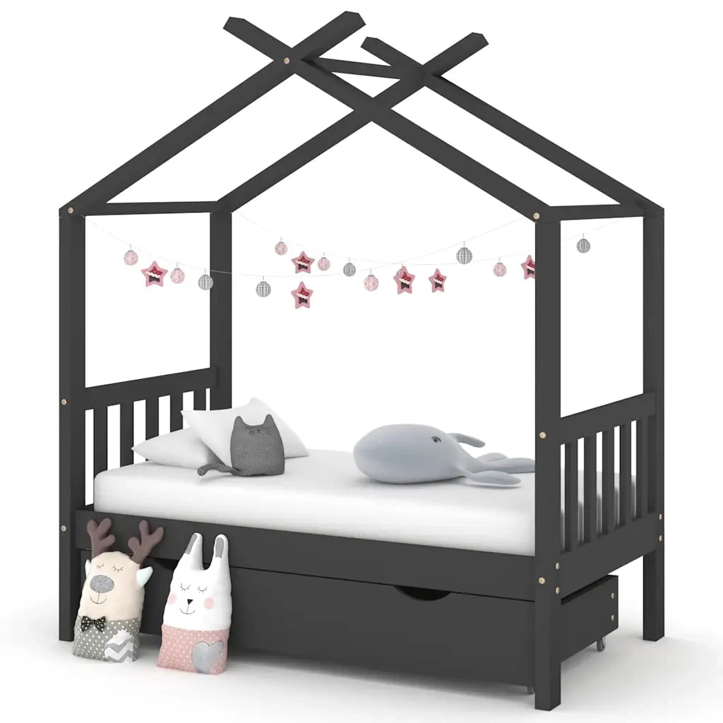 Giroletto per Bambini | Letto Infantile | Lettino con Cassetto in Legno di Pino 70x140cm