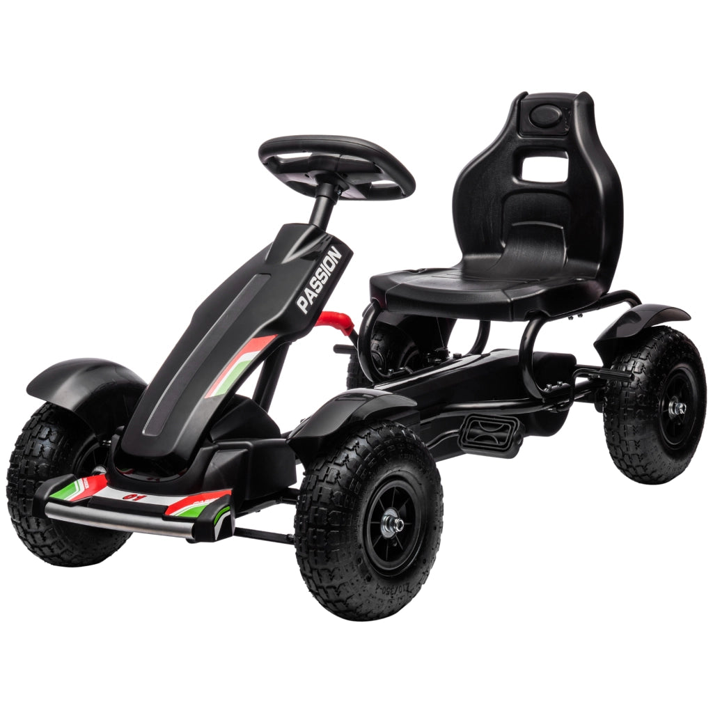 Go Kart Bambini Regolabile con Freno a Mano ¨C zephmum ¨C 121x58x61 Nero