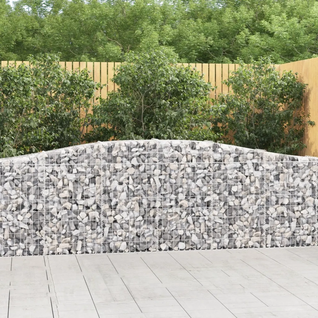 Cesti Gabbioni ad Arco 2 pz 400x30x80/100 cm Ferro Zincatocod mxl 76008
